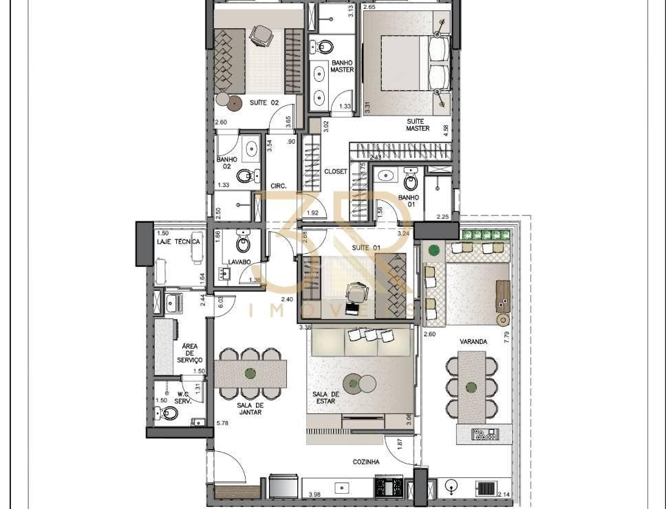 Apartamento, 3 quartos, 133 m² - Foto 1