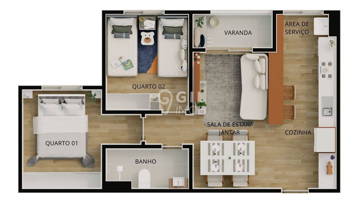 Apartamento, 2 quartos, 48 m² - Foto 2