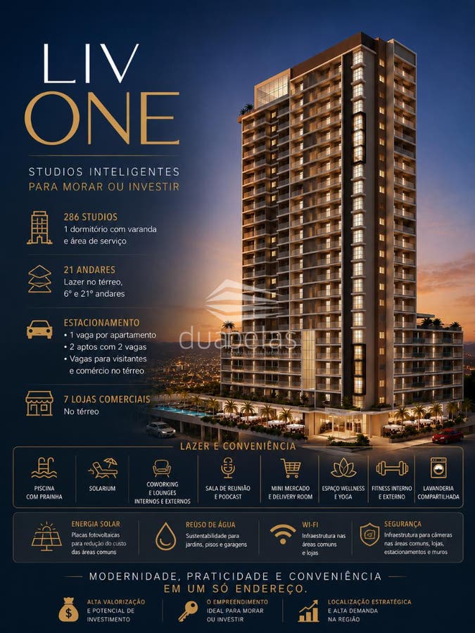 Lançamento Liv One - Reflora Próximo Ao Center Vale - Apartamento em Jardim Oswaldo Cruz, São José dos Campos - à venda - Duabelas Imobiliária