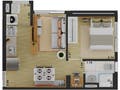 Planta 02 - 1 dorm 31m²