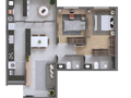 Planta 01 - 2 dorm 77m²