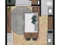 Planta 01 - 1 dorm 29 23m² - studio