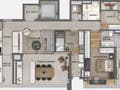 Planta 05 - 3 dorm 119m²