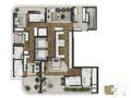 Planta 08 - 4 dorm 516,40m² - cobertura duplex - inferior