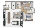 Planta 04 - 2 dorm 80m² - opção