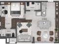 Planta 05 - 1 dorm 62m² - opção