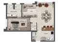 Planta 07 - 1 dorm 62m² - opção 2