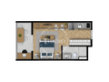 Planta 01 - 1 dorm 27,69m² - studio