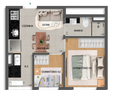 Planta 01 - 2 dorm 28,40m²