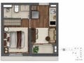 Planta 02 - 1 dorm 24,55m²