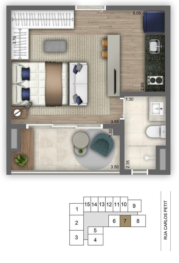 Apartamento, 1 quarto, 46 m² - Foto 18