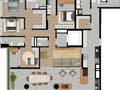 Planta 03 - 4 dorm 194m²