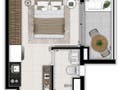 Planta 01 - 1 dorm 31m² - studio