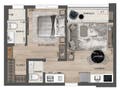 Planta 03 - 1 dorm 42m²