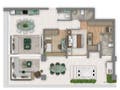 Planta 06 - 2 dorm 127m² - garden