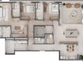Planta 04 - 3 dorm 192m²