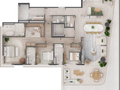 Planta 05 - 3 dorm 219m² - garden