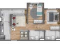 Planta 02 - 2 dorm 46 66m²