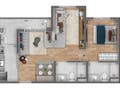 Planta 03 - 1 dorm 46 66m² - opção 1