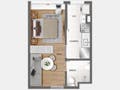 Planta 01 - 26m² - studio