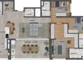 Planta 04 - 3 dorm 135m² - opção