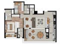 Planta 06 - 2 dorm 119m² - opção