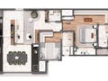 Planta 01 - 2 dorm 75m²