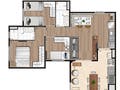 Planta 05 - 3 dorm 67m²