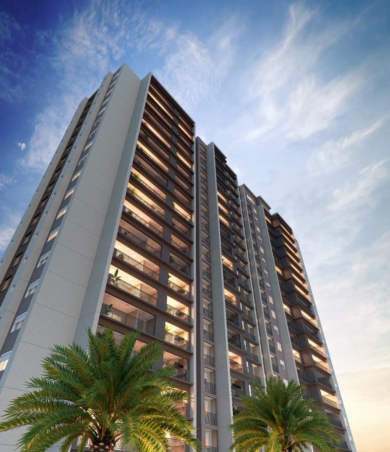 Prédio residencial moderno vidro