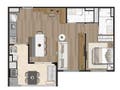 Planta 02 - 1 dorm 59m² - opção