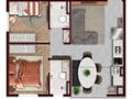 Planta 02 - 2 dorm 46,30m²