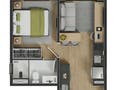 Planta 02 - 1 dorm 34m²