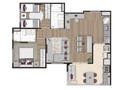 Planta 05 - 2 dorm 67m² - opção