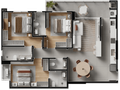 Planta 04 - 3 dorm 125,94m²