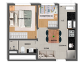 Planta 02 - 2 dorm 28,76m²