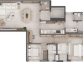 Planta 01 - 2 dorm 120m²