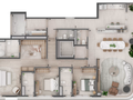 Planta 03 - 3 dorm 181m²