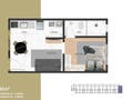 Planta 02 - 1 dorm 31m²