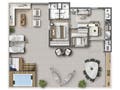 Planta 11 - 2 dorm 137,24m² - garden