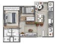 Planta 02 - 2 dorm 42,32m²