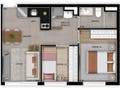 Planta 02 - 2 dorm 38m²