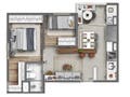 Planta 03 - 2 dorm 42,32m² - opção