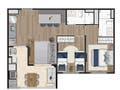 Planta 01 - 2 dorm 59m²