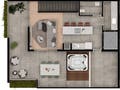 Planta 12 - 3 dorm 181,68m² - cobertura duplex - superior