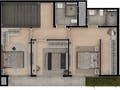 Planta 07 - 3 dorm 134,97m² - cobertura duplex - superior