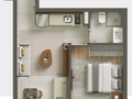 Planta 01 - 1 dorm 38m²