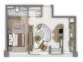 Planta 01 - 1 dorm 54m²