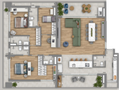 Planta 06 - 3 dorm 187 86m² - cobertura horizontal
