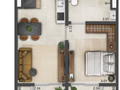 Planta 04 - 1 dorm 43,35m²
