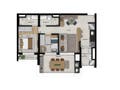 Planta 01 - 2 dorm 70m²
